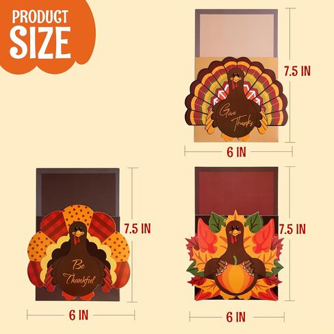 JOYIN 18PCS Thanksgiving Cutlery Holders Set, Thanksgiving Turkey Utensil Décor, Autumn Fall Harvest Party Supplies, ThankYou Cards,Table Decoration, Thanksgiving Party Favors,Thanksgiving Decorations in Saudi Arabia