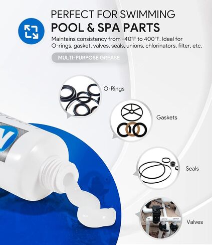 Replacement for Hayward SPX0327 3 Ounce Waterproof Lube for Swimming Pool Metal Parts O-Ring Gasket Silicone Lubricant, Plumbers Grease 3 oz Tube Lubricant (Limited Edition) in Kuwait