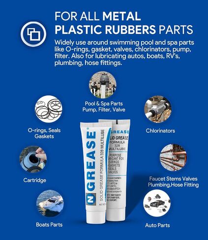 Replacement for Hayward SPX0327 3 Ounce Waterproof Lube for Swimming Pool Metal Parts O-Ring Gasket Silicone Lubricant, Plumbers Grease 3 oz Tube Lubricant (Limited Edition) in Kuwait