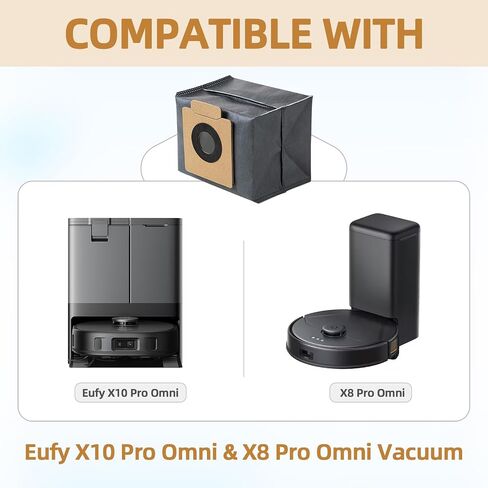 12 Pack Replacement Parts Compatible with Eufy X10 Pro Omni Vacuum, Robot Vacuum Replacement Accessories w/6×Mop Pads, 6×Dust Bags in Saudi Arabia
