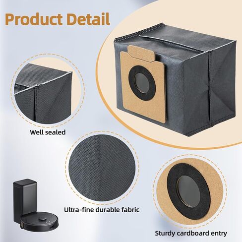 12 Pack Replacement Parts Compatible with Eufy X10 Pro Omni Vacuum, Robot Vacuum Replacement Accessories w/6×Mop Pads, 6×Dust Bags in Saudi Arabia