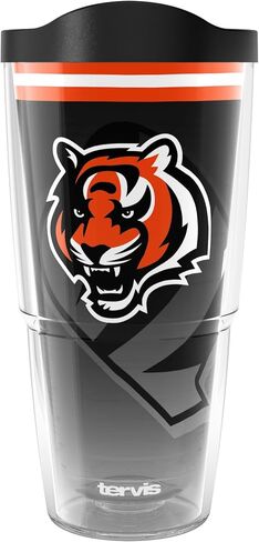 Tervis NFL Cincinnati Bengals - مروحة إلى الأبد مصنوعة في الولايات المتحدة الأمريكية، كوب سفر معزول بجدار مزدوج يحافظ على المشروبات باردة وساخنة، 16oz، كلاسيكي in Saudi Arabia