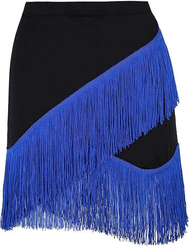 Women's Fringe Mini Dress Tassels Latin Tango Samba Salsa Dance Skirt in Saudi Arabia