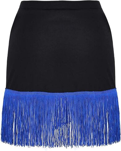 Women's Fringe Mini Dress Tassels Latin Tango Samba Salsa Dance Skirt in Saudi Arabia