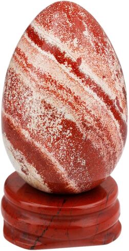 TUMBEELLUWA Carved Egg Healing Crystal Quartz with Stone Stand Reiki Figurine Home Decoration,Obsidian in Kuwait