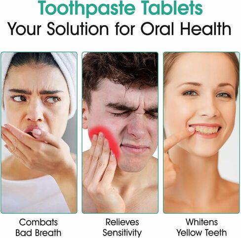 150PCS Toothpaste Tablets,Flouride Free Toothpaste Tablets,Sensitive Toothpaste Tablets,Travel Toothpaste,Hydroxyapatite Toothpaste Tablets,Peppermint Whitening Toothpaste (150) in Kuwait