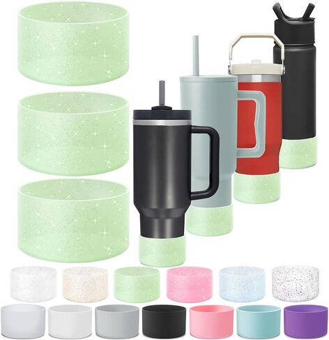 3Pcs Silicone Stanley Boot For Stanley Tumbler 30-40 Oz & IceFlow 20-30oz,Stanley Cup Boot For Hydro Flask Water Bottle 12-24oz,Stanley Boots Bottom Protector 2.8-3.0in Bottom,Stanley Cup Accessories in Saudi Arabia
