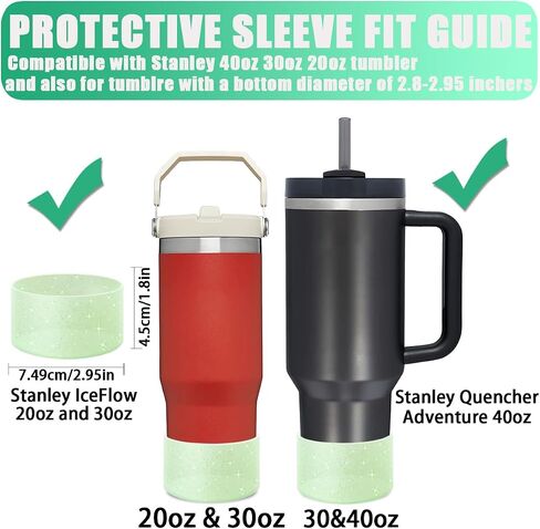 3Pcs Silicone Stanley Boot For Stanley Tumbler 30-40 Oz & IceFlow 20-30oz,Stanley Cup Boot For Hydro Flask Water Bottle 12-24oz,Stanley Boots Bottom Protector 2.8-3.0in Bottom,Stanley Cup Accessories in Saudi Arabia