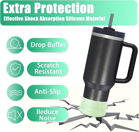 3Pcs Silicone Stanley Boot For Stanley Tumbler 30-40 Oz & IceFlow 20-30oz,Stanley Cup Boot For Hydro Flask Water Bottle 12-24oz,Stanley Boots Bottom Protector 2.8-3.0in Bottom,Stanley Cup Accessories in Saudi Arabia