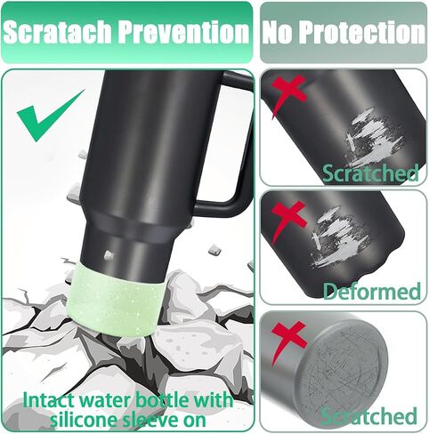 3Pcs Silicone Stanley Boot For Stanley Tumbler 30-40 Oz & IceFlow 20-30oz,Stanley Cup Boot For Hydro Flask Water Bottle 12-24oz,Stanley Boots Bottom Protector 2.8-3.0in Bottom,Stanley Cup Accessories in Saudi Arabia