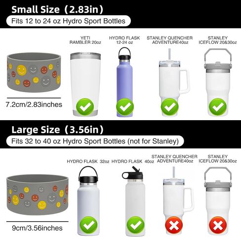 Water Bottle Boot Sleeve, Protective Silicone Boot Compatible with Hydro Flask Water Bottle (1 PC, Smiley Face) in Saudi Arabia