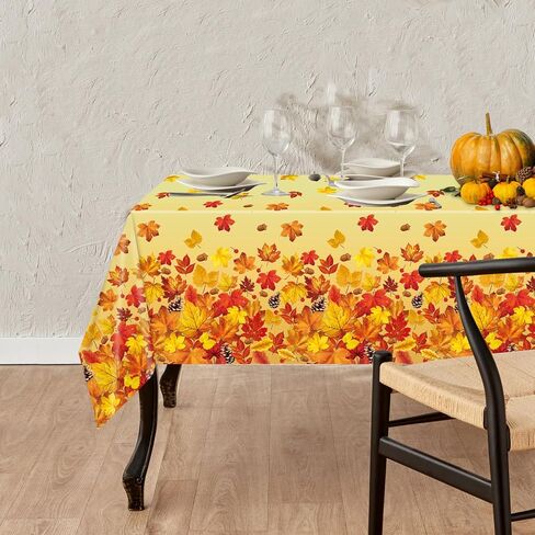 3 Pieces Thanksgiving Tablecloths Fall Maple Leaves Disposable Tablecloth Autumn Harvest Table Cover for Thanksgiving Party Decorations, 54 X 108 Inch in Saudi Arabia