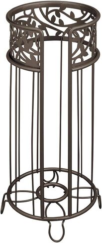 iDesign Vine Metal and Plastic Wastebasket Trash Can Garbage Can for Bathroom, Bedroom, Home Office, Kitchen, Patio, Dorm, College, Vanilla Tan and Bronze in Kuwait