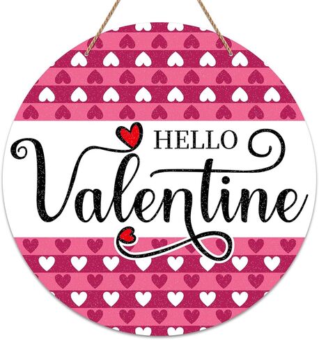 علامة باب عيد الحب من PETCEE، أكاليل عيد الحب للباب الأمامي، ديكورات باب عيد الحب، ديكور باب عيد الحب، لباب الحائط المنزلي، 11.5 بوصة in Kuwait