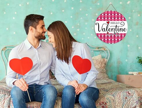 علامة باب عيد الحب من PETCEE، أكاليل عيد الحب للباب الأمامي، ديكورات باب عيد الحب، ديكور باب عيد الحب، لباب الحائط المنزلي، 11.5 بوصة in Kuwait