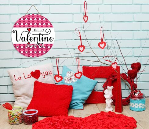 علامة باب عيد الحب من PETCEE، أكاليل عيد الحب للباب الأمامي، ديكورات باب عيد الحب، ديكور باب عيد الحب، لباب الحائط المنزلي، 11.5 بوصة in Kuwait