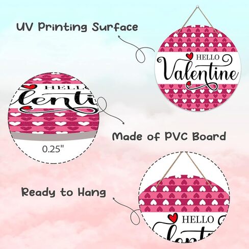 علامة باب عيد الحب من PETCEE، أكاليل عيد الحب للباب الأمامي، ديكورات باب عيد الحب، ديكور باب عيد الحب، لباب الحائط المنزلي، 11.5 بوصة in Kuwait