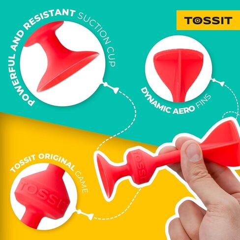 TOSSIT Game Suction Cup Darts, Toss Game Perfect Family and Party, Silicone Throwing Game for Backyard, Indoor and Outdoor Fun, Starter Pack, Blue Yellow in Saudi Arabia