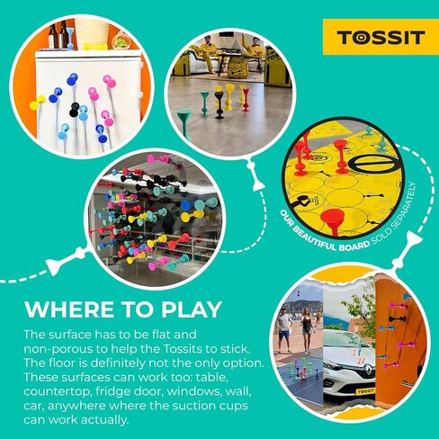 TOSSIT Game Suction Cup Darts, Toss Game Perfect Family and Party, Silicone Throwing Game for Backyard, Indoor and Outdoor Fun, Starter Pack, Blue Yellow in Saudi Arabia