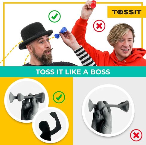 TOSSIT Game Suction Cup Darts, Toss Game Perfect Family and Party, Silicone Throwing Game for Backyard, Indoor and Outdoor Fun, Starter Pack, Blue Yellow in Saudi Arabia