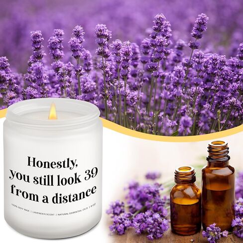 Funny 40th Birthday Gifts for Women, Men, Honestly You Still Look Like 39 from A Distance Candle, Birthday Gift for Her Best Friend, 40th Birthday Gag Gifts, Birthday Humor Candle, Happy Candle Gifts in Saudi Arabia