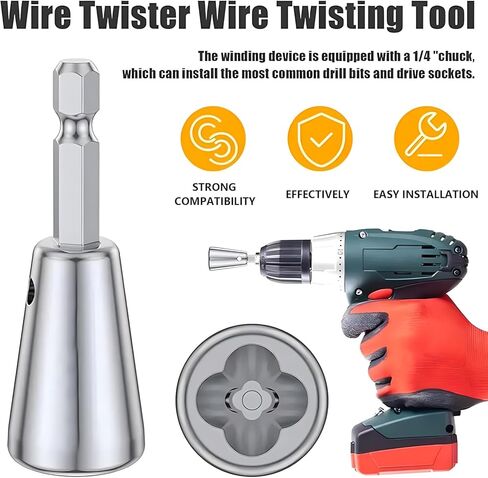 Wire Stripper for Drill Wire Stripping Tool for 8 AWG 10AWG 12 AWG 14 AWG Wire Twister Cable Stripper Electrician Tool Kit Quick Wire Stripping and Connector in Saudi Arabia
