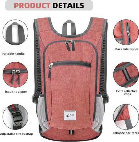 Xgunion Hiking Backpack 10L Lightweight Foldable (Black) in Saudi Arabia