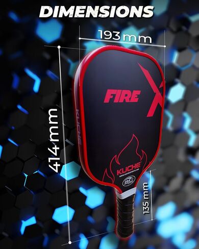 KUCHE FIRE | T-700 Friction Surface | 16MM Thickness | Polymer Honeycomb Core – USAPA Approved Pickleball Paddle in Saudi Arabia