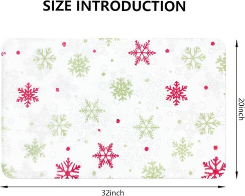 MEHOFOND Christmas Bathroom Rugs,Winter Snowflake Bath Mat,Xmas Colorful Snowflakes Bath Mats for Bathroom Decor Extra Soft & Absorbent,Non Slip Festive Rugs Holiday Decorative Bath Rugs 20x32in in Kuwait