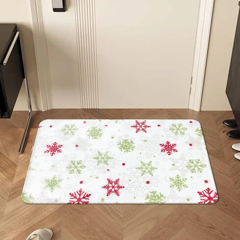 MEHOFOND Christmas Bathroom Rugs,Winter Snowflake Bath Mat,Xmas Colorful Snowflakes Bath Mats for Bathroom Decor Extra Soft & Absorbent,Non Slip Festive Rugs Holiday Decorative Bath Rugs 20x32in in Kuwait