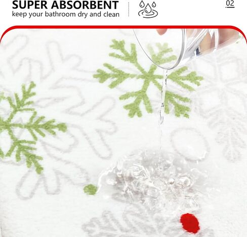 MEHOFOND Christmas Bathroom Rugs,Winter Snowflake Bath Mat,Xmas Colorful Snowflakes Bath Mats for Bathroom Decor Extra Soft & Absorbent,Non Slip Festive Rugs Holiday Decorative Bath Rugs 20x32in in Kuwait