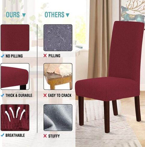 Cover for Chairs Dining Room Stretch Chair Covers, 4 Pack Chair Slipcovers Dining Chair Protector Cover for Hotel, Dining Room, Banquet (Pine Green) in Saudi Arabia