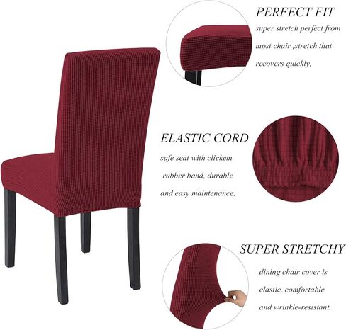 Cover for Chairs Dining Room Stretch Chair Covers, 4 Pack Chair Slipcovers Dining Chair Protector Cover for Hotel, Dining Room, Banquet (Pine Green) in Saudi Arabia