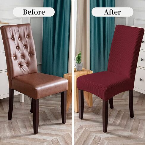 Cover for Chairs Dining Room Stretch Chair Covers, 4 Pack Chair Slipcovers Dining Chair Protector Cover for Hotel, Dining Room, Banquet (Pine Green) in Saudi Arabia
