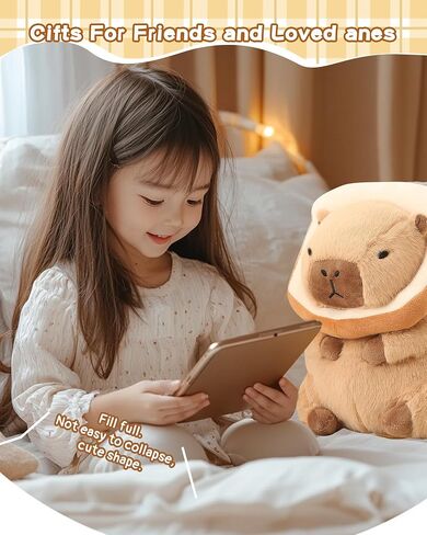 لطيف كابيبارا القطيفة الناعمة كابيبارا بلوشي وسادة مع kawaii كابيبارا الحيوانات المحشوة لعبة للأطفال الفتيات الكبار هدايا عيد ميلاد وديكور المنزل 12 بوصة (كاواي كابيبارا القطيفة) in Kuwait