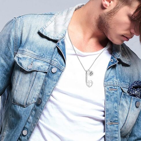 Hearbeingt Cremation Jewelry for Ashes Fishing Hook Urn Necklace for Ashes for Human Pet Stainless Steel Keepsake Pendant for Men Women in Kuwait