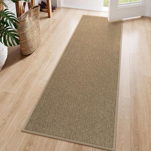 Lahome Braided 2x8 Rug Runners for Hallways Non Slip, Washable Runner Rug Non Slip Kitchen Rug Runner Ultra-Thin, Boho Runner Rug for Hallway Bathroom Bedroom Laundry (Natural, 2'x8') in Saudi Arabia