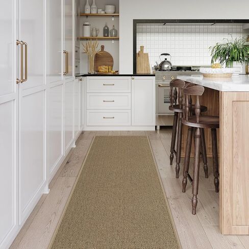 Lahome Braided 2x8 Rug Runners for Hallways Non Slip, Washable Runner Rug Non Slip Kitchen Rug Runner Ultra-Thin, Boho Runner Rug for Hallway Bathroom Bedroom Laundry (Natural, 2'x8') in Saudi Arabia