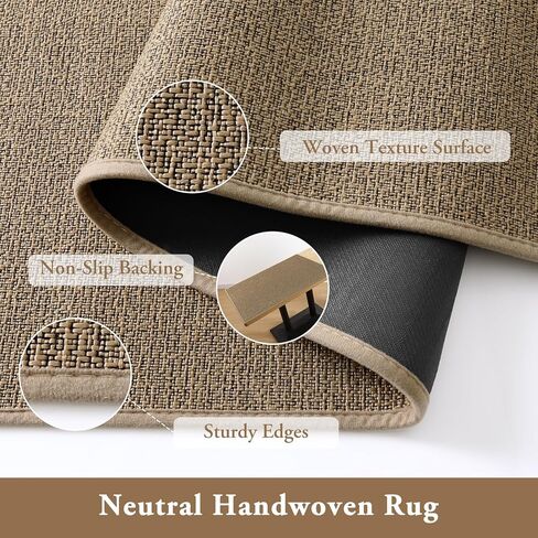 Lahome Braided 2x8 Rug Runners for Hallways Non Slip, Washable Runner Rug Non Slip Kitchen Rug Runner Ultra-Thin, Boho Runner Rug for Hallway Bathroom Bedroom Laundry (Natural, 2'x8') in Saudi Arabia