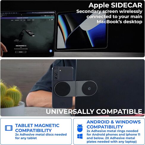 مجموعة أجهزة الكمبيوتر اللوحية Rolling Square Edge Pro - جهاز لوحي محمول متوافق مع MagSafe وحامل هاتف مغناطيسي للعمل الذكي والإنتاجية - رمادي فلكي in Kuwait