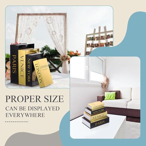 Sabary Decorative Book Box Set of 4 Book Shaped Storage Box Faux Books for Coffee Table Designer Books Decor Decorative Books for Home Decor Bookshelf DIY Crafts in Saudi Arabia