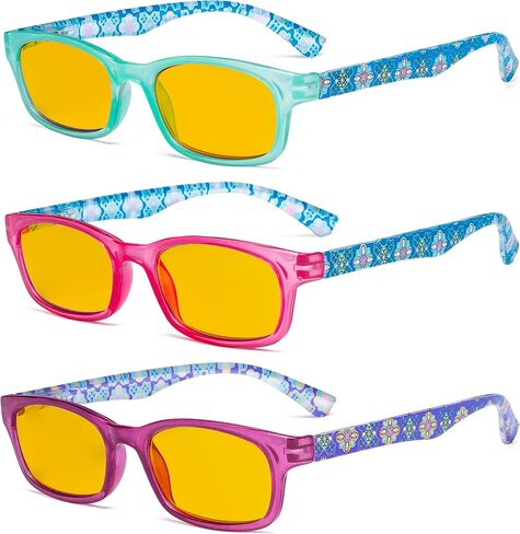 Eyekepper Womens Reading Glasses 3 Pack With comfort Spring Arms Classic Stylish Round Look-Crystal Clear Vision in Kuwait