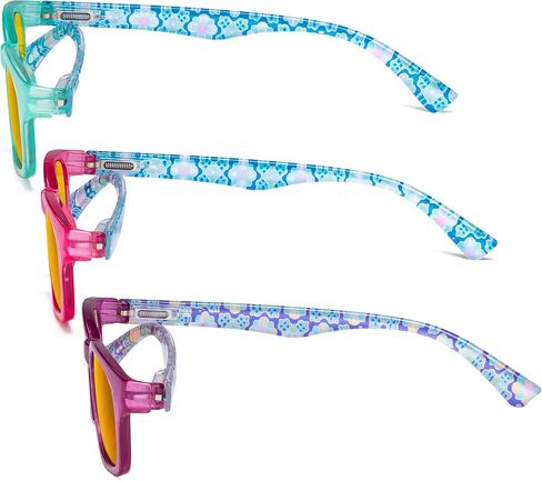 Eyekepper Womens Reading Glasses 3 Pack With comfort Spring Arms Classic Stylish Round Look-Crystal Clear Vision in Kuwait