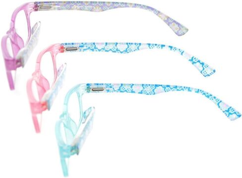 Eyekepper Womens Reading Glasses 3 Pack With comfort Spring Arms Classic Stylish Round Look-Crystal Clear Vision in Kuwait