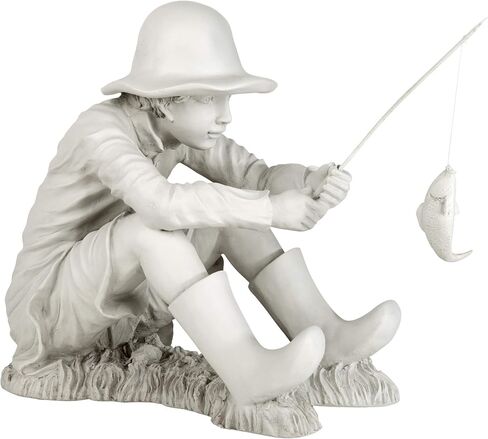 تمثال من Design Toscano NG32122 Frederic the Little Fisherman of Avignon مصنوع يدويًا من البوليريسين، 38.1 سم، حجر بدرجتين من اللون in Saudi Arabia