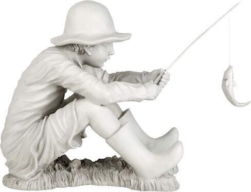 تمثال من Design Toscano NG32122 Frederic the Little Fisherman of Avignon مصنوع يدويًا من البوليريسين، 38.1 سم، حجر بدرجتين من اللون in Saudi Arabia