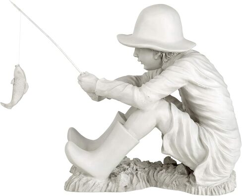 تمثال من Design Toscano NG32122 Frederic the Little Fisherman of Avignon مصنوع يدويًا من البوليريسين، 38.1 سم، حجر بدرجتين من اللون in Saudi Arabia