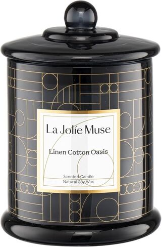 شمعة LA JOLIE MUSE بالزعفران والعود، هدايا شموع للنساء والرجال، شموع الصويا الطبيعية للمنزل المعطرة، شموع برطمان فاخرة، احتراق طويل 70 ساعة، 10 أونصة in Saudi Arabia