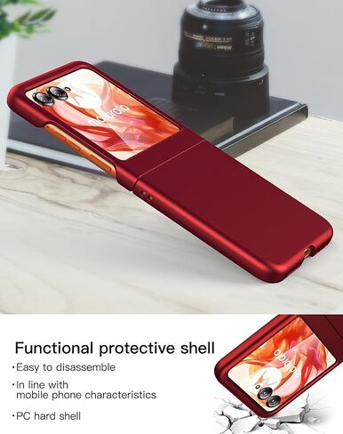 حافظة Foluu لهاتف Motorola Razr 2023 [لا تناسب Razr Plus 2023]، حافظة هاتف رفيعة Moto Razr 2023، كمبيوتر شخصي غير لامع رفيع للغاية مع مقبض غير قابل للانزلاق غطاء حماية كامل لهاتف Motorola Razr 2023 (أحمر داكن) in Kuwait