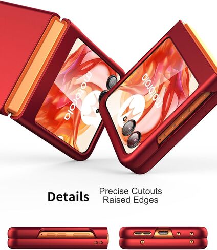 حافظة Foluu لهاتف Motorola Razr 2023 [لا تناسب Razr Plus 2023]، حافظة هاتف رفيعة Moto Razr 2023، كمبيوتر شخصي غير لامع رفيع للغاية مع مقبض غير قابل للانزلاق غطاء حماية كامل لهاتف Motorola Razr 2023 (أحمر داكن) in Kuwait